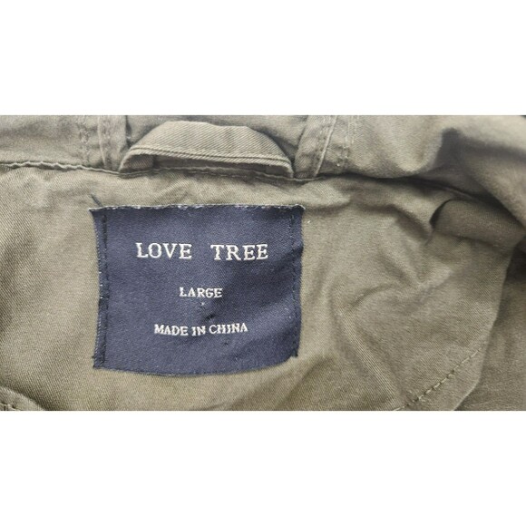 Love Tree Hooded Utility Jacket Large | Olive Green, Cotton, Good Condition - Picture 4 of 9